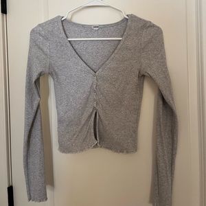 Grey garage crop top